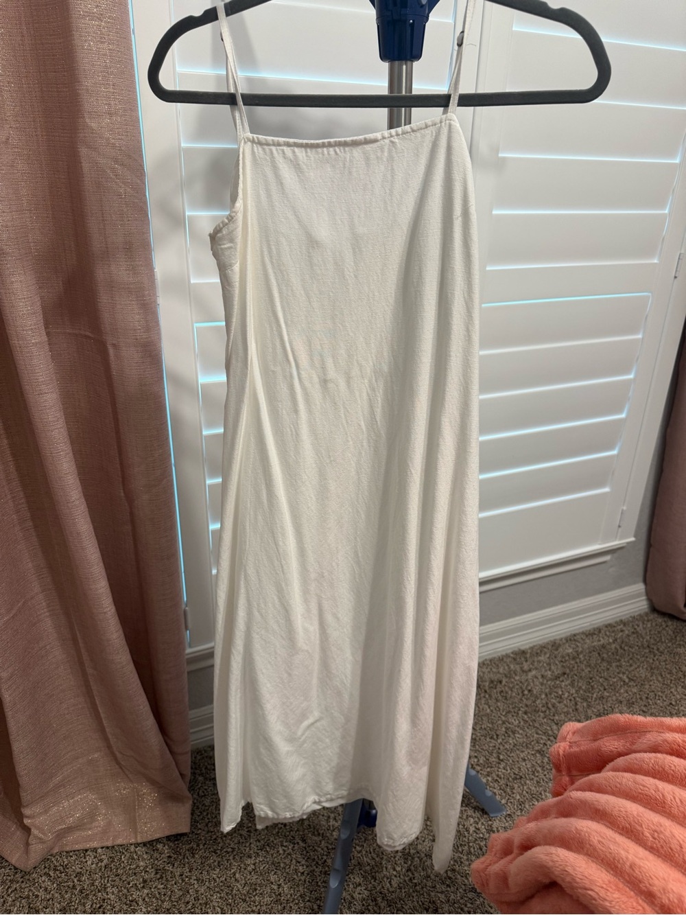Japna Cream Maxi Slip Dress with Spaghetti Straps